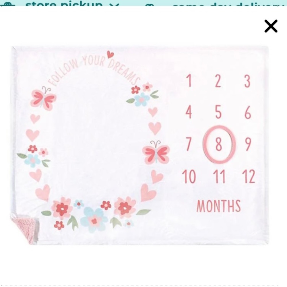 "Follow Your Dreams" Baby Milestone Blanket